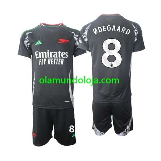 Camisola Arsenal Odegaard 8 Criança Equipamento Segundo 2024-2025 Manga Curta